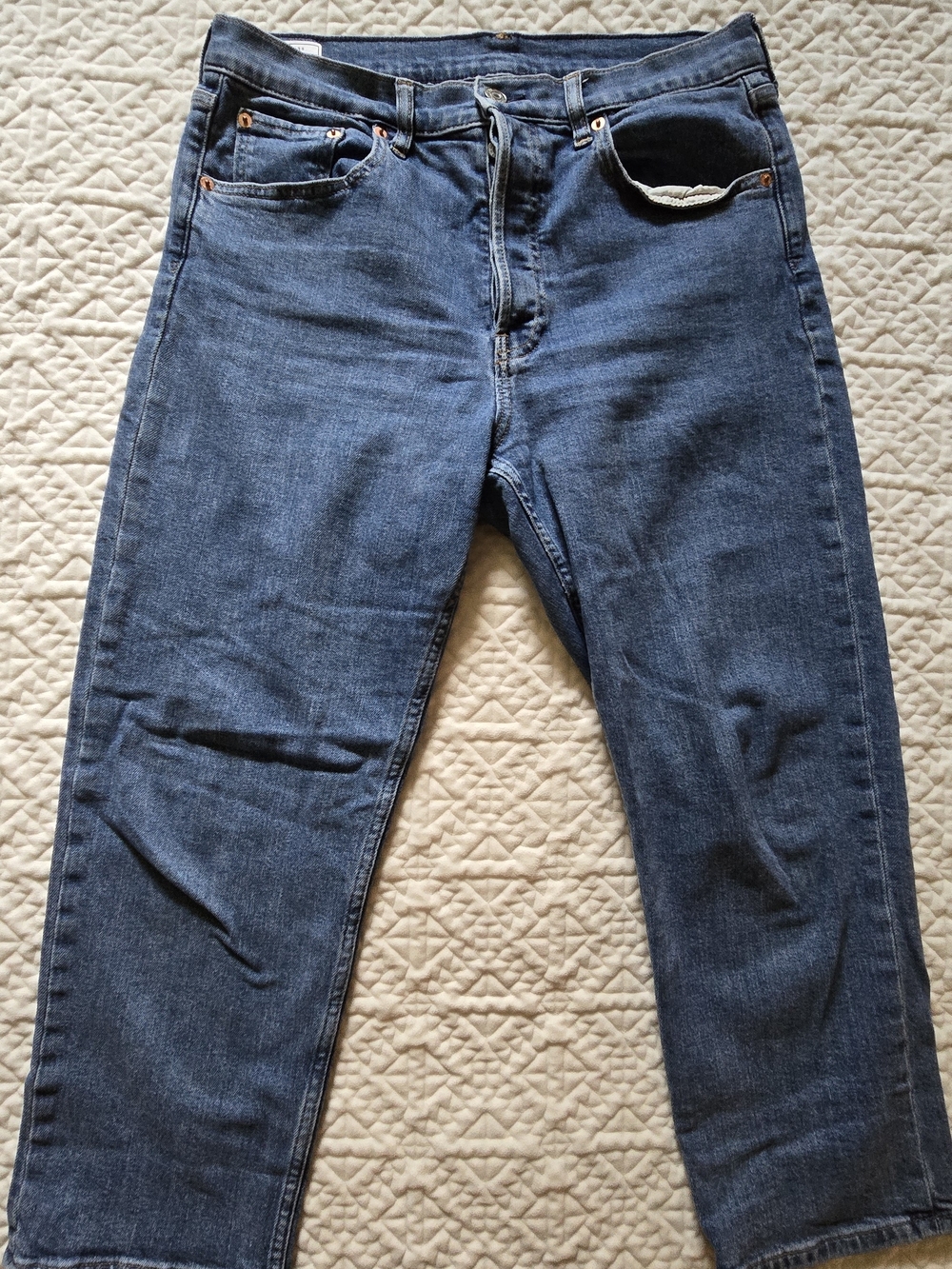 GAP High-Rise Straight-Leg Jeans in Blue Size 31 Short / 12 Petite - Picture 2 of 9